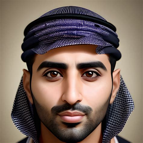 Handsome Arabic 30 Years Old Man Big Eyes Short Hair Extreme Arthubai