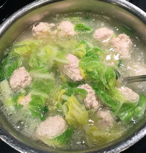 Meat Ball Napa Cabbage Soup Asian Dinner Recipes Soup Recipes Food
