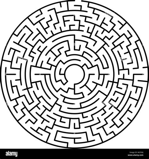 Maze Labyrinth Circular Game Isolated On Background Stock Vector Image