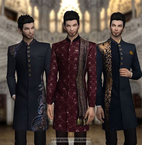 Hoanglaps Sims — Indian Groom Coat Ts4 Full Body Outfit Ea Mesh