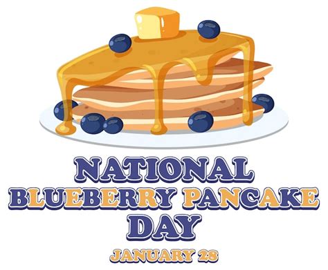 Premium Vector National Blueberry Pancake Day Design