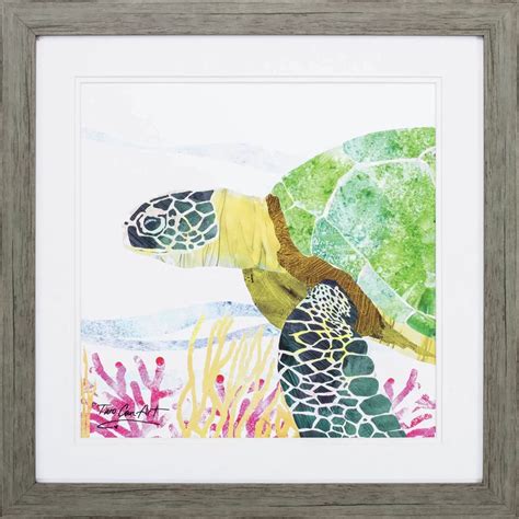 Sea Creature Turtle Framed Print Birch Lane Turtle Art Turtle