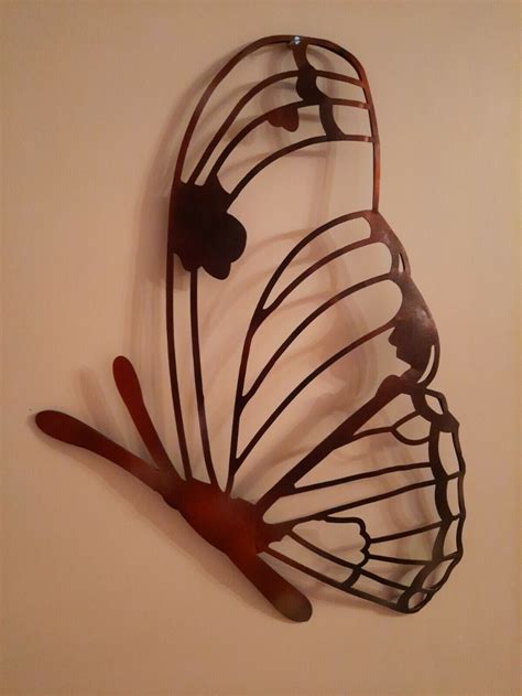 Metal Blackcopper Side Butterfly Wall Art Home Deco Mural Wall Hanging