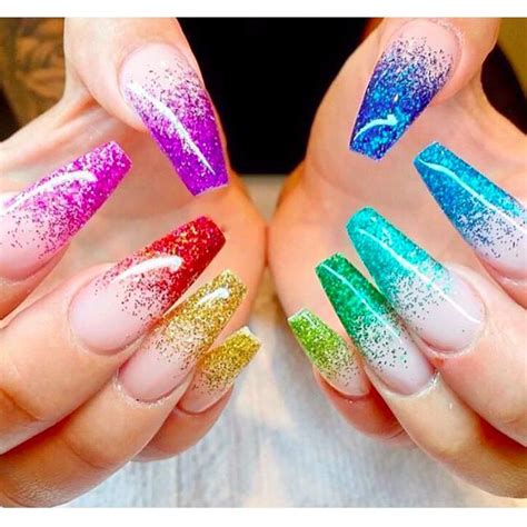 Rainbow Nail Art Designs Acrylic Nail Designs Glitter Nail Designs