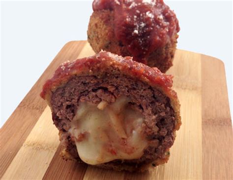 Deep Fried Meatballs Stuffed With Cheese And Spaghetti Noodles Because