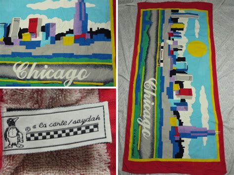 Vintage Beach Towel Chicago City Red Dominicks Pop Art A La Carte