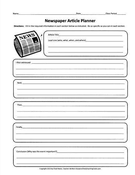 Read examples of news and feature articles from the scholastic kids press corps. Writing a newspaper article worksheet pdf