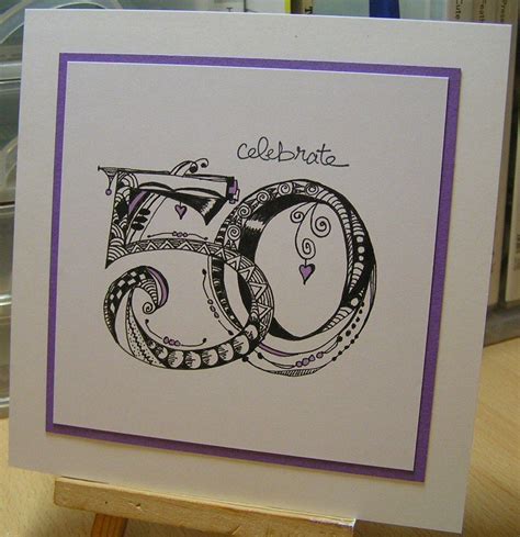 50th Birthday Tangle Geburtstagskarte Geschenkbox Basteln Einfach