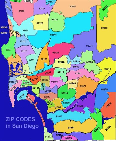 San Diego Area Zip Code Map Time Zones Map