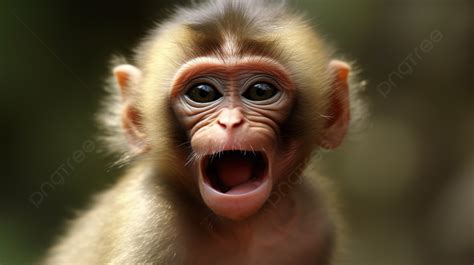 Bayi Monyet Wajah Monyet Marah Gambar Lucu Monyet Latar Belakang Untuk