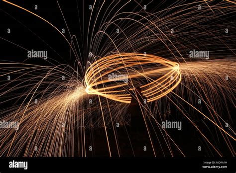 Steel Wool Painting With Light Stock Photo Alamy