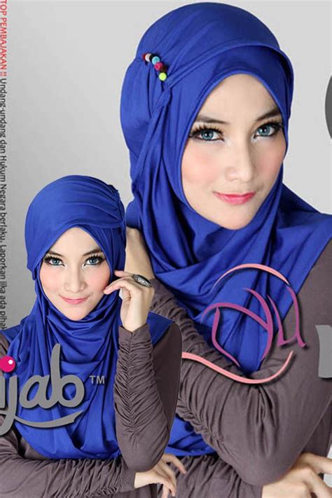 Nuhijab Sti Candy 2 In 1 Blue Hijab Muslimah Fashion Hijab