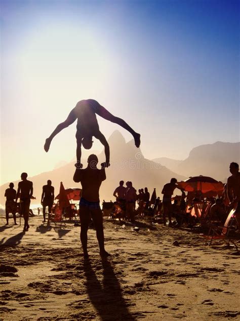 Sunset Flip Silhouettes Rio De Janeiro Brazil Stock Photo Image 41292545