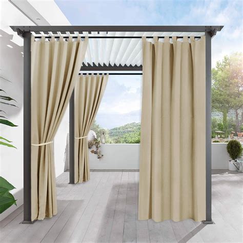 Ryb Home Pergola Outdoor Drapes Blackout Patio Outdoor Curtains