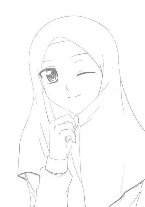 Anime Muslimah Kartun Muslimah Cartoon Hijab Hijabart Sketsa