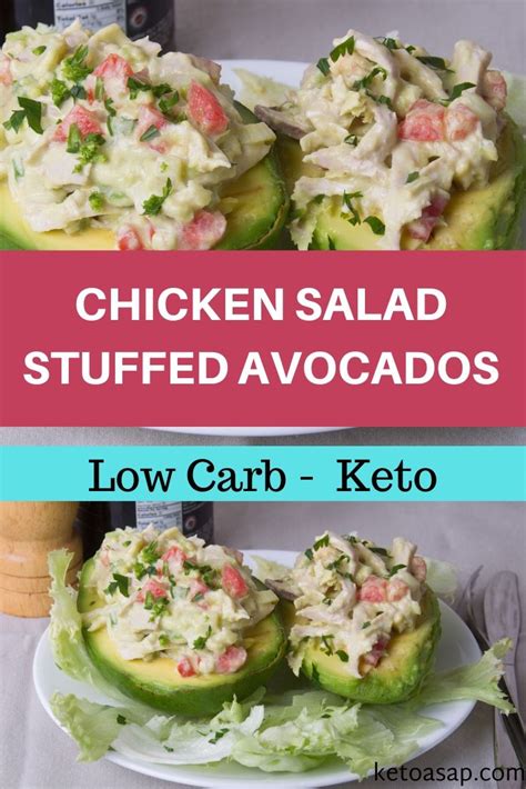 Easy Keto Chicken Salad Stuffed Avocados Low Carb Recipe Ketoasap