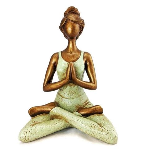 Yoga Lady Ornament Figurine Home Indoor Meditation Zen Statue Cream