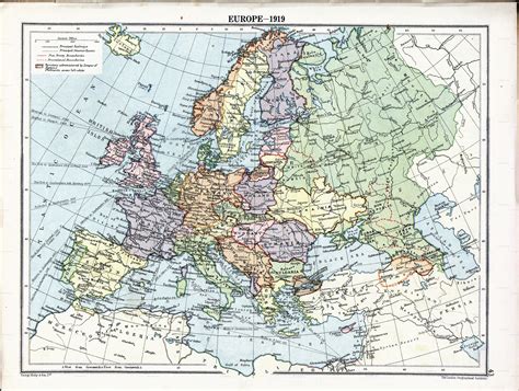 Map of europe in 1914: Map Of Europe 1919