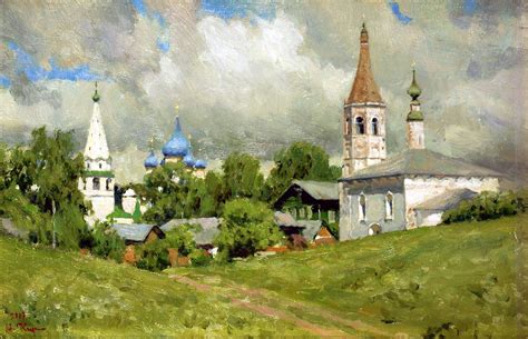 Suzdal Old Russian Town Oil Painting By Russia Artist Vladimir Kirillov 1980 Russian