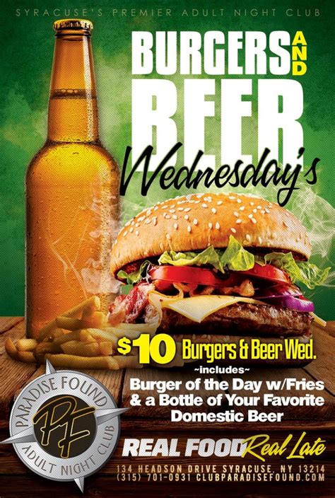 Burgers And Beer Wednesdays Paradise Night Club Syracuse Ny