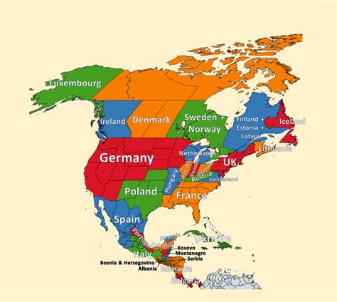 Map Of North America And Western Europe