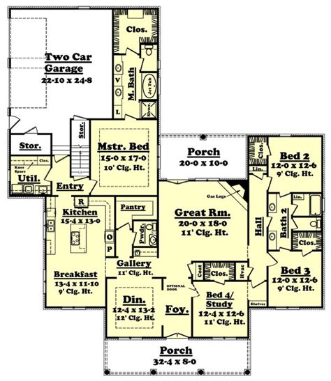 Southern Style House Plan 4 Beds 25 Baths 2800 Sqft Plan 430 36