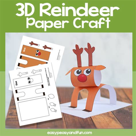 3d Reindeer Template Printable