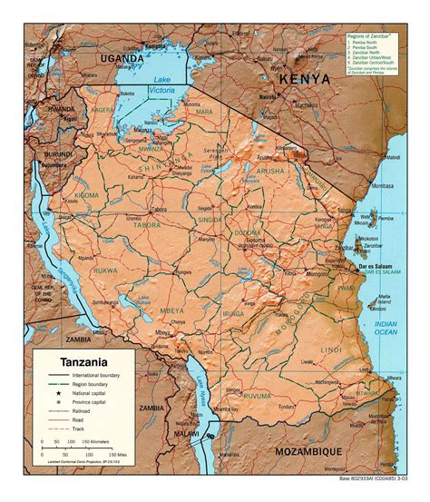 Detailed Political And Administrative Map Of Tanzania With