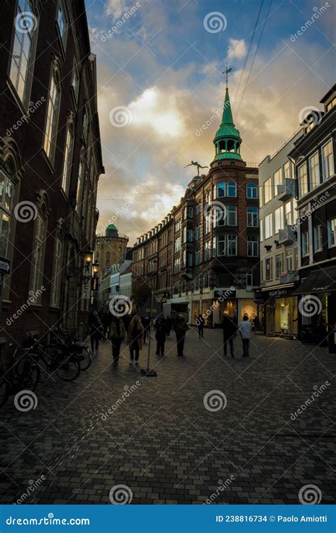 Main Street In Copenhagen Downtown Editorial Stock Image Image Of