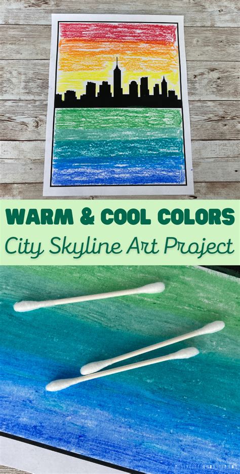 Warm And Cool Colors In Art City Skyline Art Project Messy Little