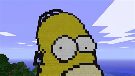 Minecraft Pixel Art Homer Simpson Youtube