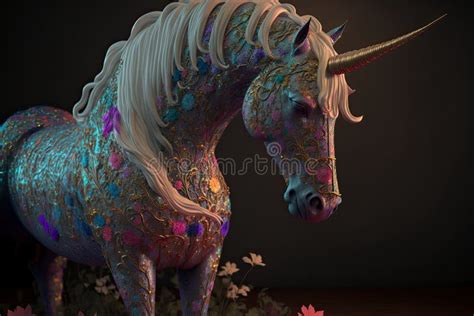 Generative Ai Of A Wild Mane Unicorn Symbol Of Magic And Enchantment
