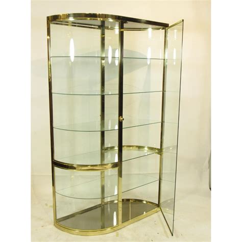 1960s Vintage Brass And Glass Display Case Aptdeco