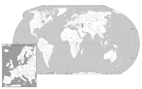 Контурная карта мира чб для печати