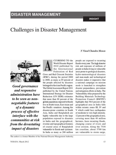 Selves, cem, cpm emergency management and homeland security director johnson county, kansas president international association of emergency managers. challenges-in-disaster-management.pdf | Emergency ...