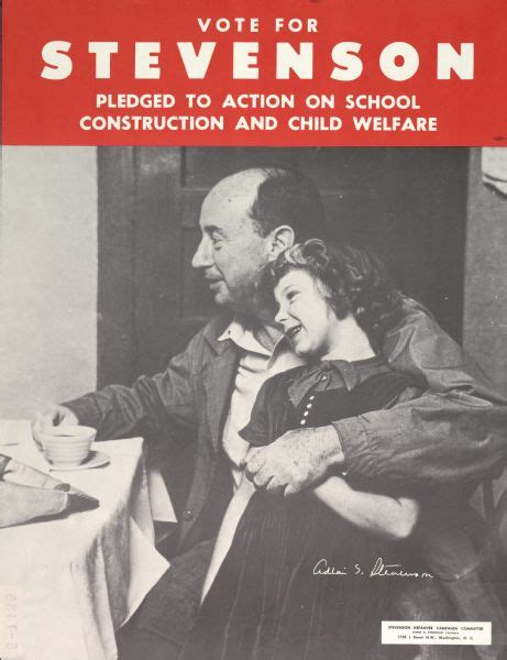 Campaign Poster For Adlai Stevenson Poster Wisconsin Historical Society