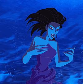 An Animated Image Of A Woman In The Water