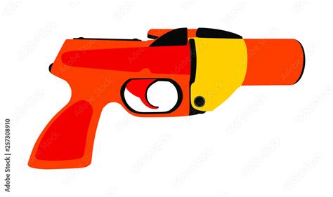 Flare Gun Vector Isolated On White Background Signal Pistol For