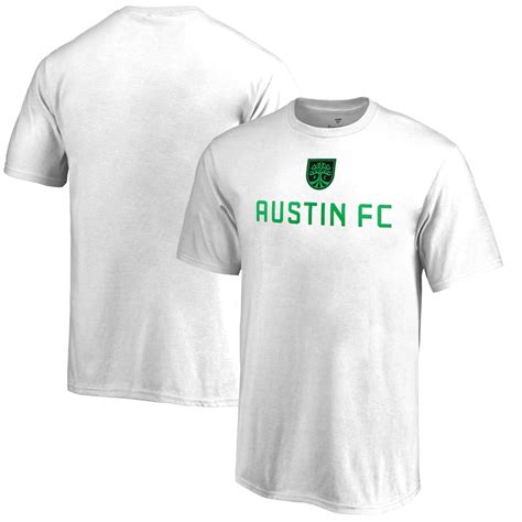Youth Austin Fc Fanatics Branded White Shielded T Shirt