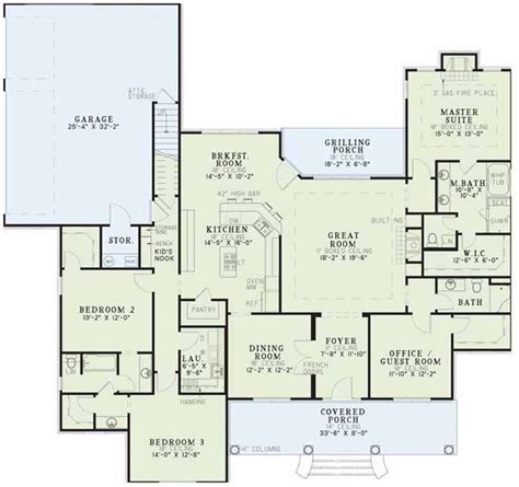 2000 Square Feet 4 Bedroom House Plans House Plans