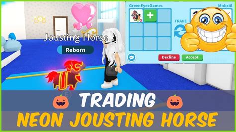 Trading Neon Jousting Horse In Adopt Me Youtube