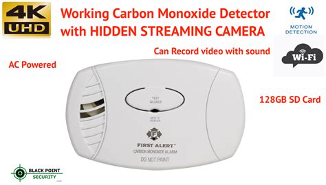 Wifi Carbon Monoxide Detector Hidden 4k Spy Camera