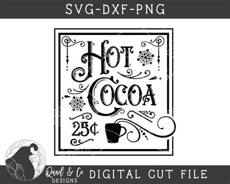 Hot Cocoa Svg Cut File For Hot Cocoa Bar Sign Winter Svg Etsy
