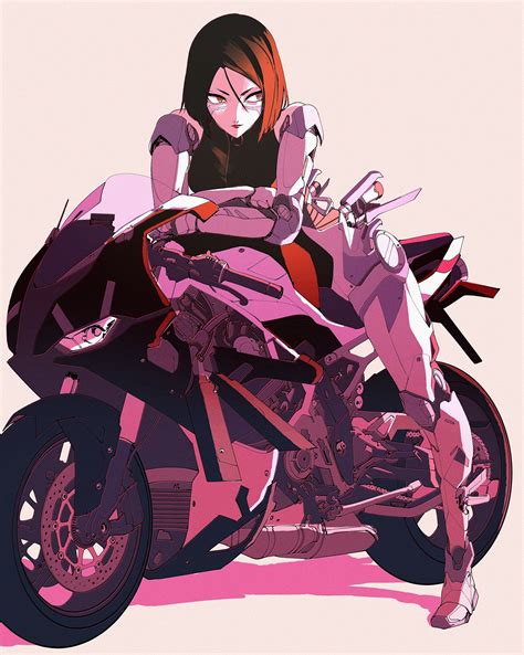 Vinne On Twitter Anime Motorcycle Bike Drawing Character Art