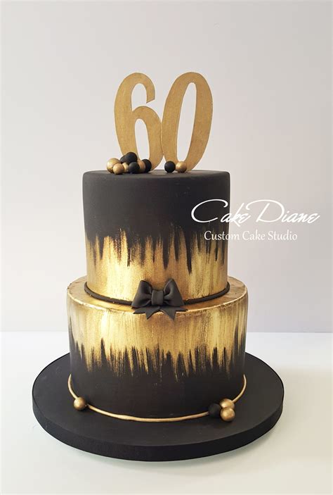 Black And Gold Cake For A Mans 60th Birthday Adult Birthday Cakes