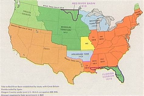 Missouri Compromise Of 1820 Map