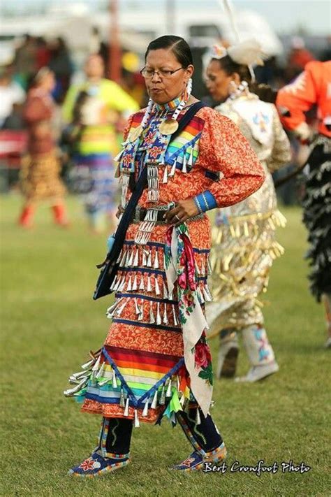 Orange Ribbon Old Style Native American Dress Native American Regalia Native American Beauty