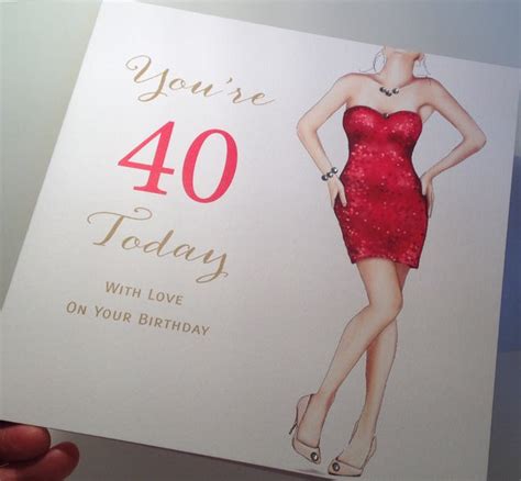Happy 40th Birthday Card For A Woman 40th Birthday Card 40th Birthday