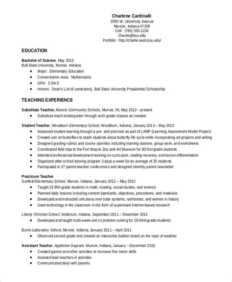 Elementary Teacher Resume Template 7 Free Word Pdf Document