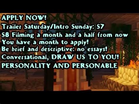 Minecraft Survivor Season Applications Are Here Youtube